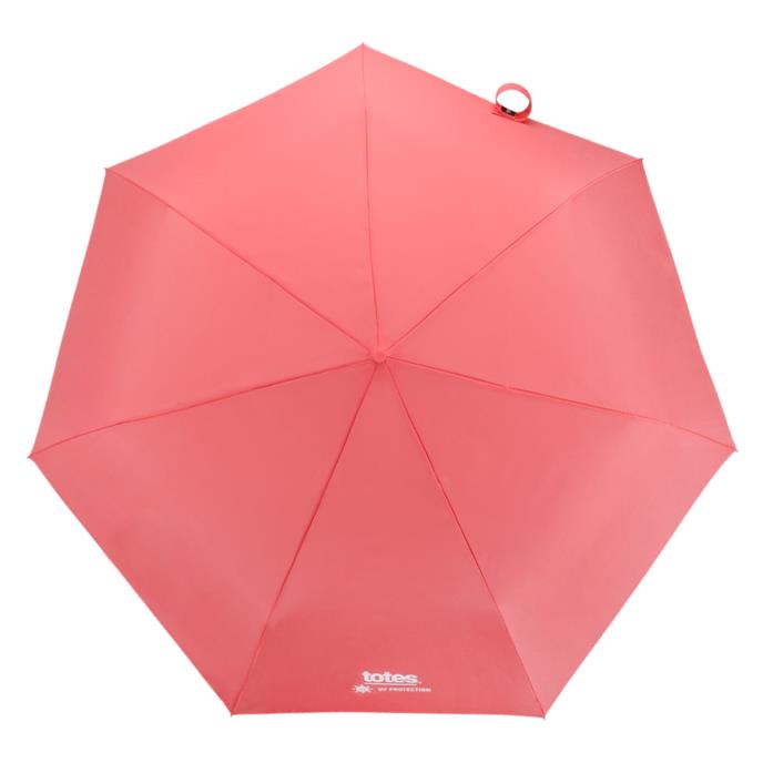totes® UV Supermini Coral Pink Umbrella (3 Section) Extra Image 1